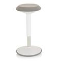 hjh OFFICE 830096 Arbeitshocker Balance SIT III W Stoff Weiß/Grau Hocker ergonomisch mit Schwingeffekt, höhenverstellbar