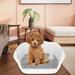 Removable Dog Potty Tray with Protection Wall Every Side Splashing Keep Floors Clean Small Dog Urinal with Removable Post Dog Toilet Gray