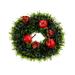 Solar Powe Wreaths for Outdoors Christmas Decorations 12cm Christmas Wreath Flower Rattan Circle Christmas Tree Pendant Mini Small Wreath Dog Welcome Sign for Front Door