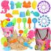 TOY Life Beach Sand Toys for Kids - Mermaid Beach Toys for Kids 3-10 Toddler Sandbox Toys with Beach Bucket Sand Shovels Sand Castle Molds Animal Molds Mesh Bag Sand Toy for Girl Baby Toddler