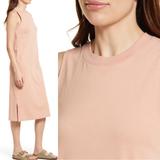 Madewell Dresses | 1 Hour Sale. Madewell, Crewneck Tank Cotton Midi-Dress | Color: Orange/Pink | Size: Various