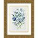 Jensen Asia 18x24 Gold Ornate Wood Framed with Double Matting Museum Art Print Titled - Blue Florals II