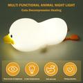 Cute Duck Night Light Rechargeable Duck Bedside Lamp Touch Control Silicone Duck Lamp with 2 Light Modes Cute Nursery Light with 3 Adjustable Brightness Setting Decorative Night Lamp for Desk Bedroom