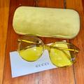 Gucci Accessories | Gucci Oversized Round Retro Neon Sunglasses Hippie | Color: Yellow | Size: 56 Mm