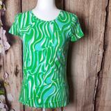 Lilly Pulitzer Tops | Lilly Pulitzer Karrie Top Size Xs | Color: Blue/Green | Size: Xs
