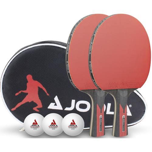 "Tischtennisschläger JOOLA ""TT-Set Duo Carbon"" bunt (schwarz, rot, weiß) Tischtennisschläger"