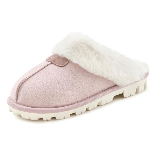 Plüsch Hausschuhe VIVANCE Gr. 37, rosa (rosé) Damen Schuhe Pantoffeln Plüsch Hausschuh Hausschuh,Pantoffeln,Clogs, Schlappen, Pantolette mit Warmfutter VEGAN