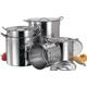 5PC Large Stainless Steel Catering DEEP Stock Soup Boiling Pot / STOCKPOTS Set