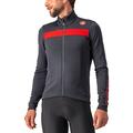 Castelli Men's Puro 3 Jersey FZ Sweatshirt, Dark Gray/RED Reflex, M