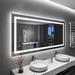 Ivy Bronx Akila LED Bathroom Mirror, Dimmable Vanity Mirror Anti-Fog Wall Mounted w/ Lights in White | 60 H x 36 W x 1.5 D in | Wayfair