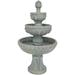 Sunnydaze 4-Tier Lion Head Outdoor Water Fountain with Electric Pump