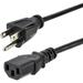 10ft (3m) Computer Power Cord NEMA 5-15P to C13 10A 125V 18AWG Black Replacement AC Power Cord Printer Power Cord PC Power Supply Cable Monitor Power Cable