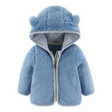 Efsteb Toddler Kids Baby Boys Girls Winter Warm Jacket Outerwear Long Sleeve Fleece Zip Up Outerwear Coat Blue 0-6 Months