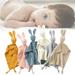 QingY-1PC Baby Safety Blanket Cotton Muslin Soft Towel Bib Rabbit Doll Teething Quilt Kids Comfortable