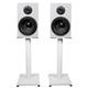 Pair Rockville RockShelf 68W White 6.5 Home Bookshelf Speakers w/21 Stands