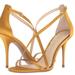 Jessica Simpson Shoes | New (Nib) Jessica Simpson Gold Satin Sandal Heels, Size 7 Or 7.5 | Color: Gold | Size: Various