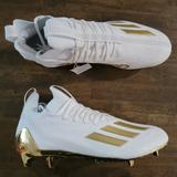 Adidas Shoes | Adidas Adizero Primeknit Football Mens Size 14 Athletic Wear White Gold Gx5100 | Color: White | Size: 14