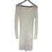 Free People Dresses | Free People Beige Gauze Knit Sheer Round Neck Beachy Boho Midi Dress Size Large | Color: Cream | Size: Large