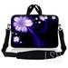 LSS 12-13.3 inch Laptop Sleeve Bag Compatible with Acer Dell HP Sony MacBook Carrying Case w/ Handle & Adjustable Strap - Purple Flower Floral