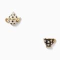 Kate Spade Jewelry | Kate Spade Teacup White Black Gold Glass Cubic Zirconia Pearl Earrings Studs New | Color: Black/White | Size: Os