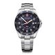 Victorinox Herren-Uhr FieldForce GMT, Herren-Armbanduhr, analog, Quarz, Wasserdicht bis 100 m, Gehäuse-Ø 42 mm, Armband 21 mm, 135 g, Silber/Blau