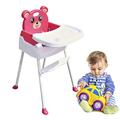 Baby High Chair Infant 4 in1 Baby Feeding Collapsible High Chair Seat Foldable Children Infant (Pink)