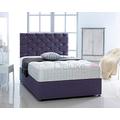 Chenille Fabric Divan Bed with Memory Foam Spring Mattress and Headboard (Purple, 5FT - 4 Drawer)