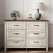 Mize 6 Drawer 47.3" W Double Dresser Wood in Brown Laurel Foundry Modern Farmhouse® | 33.4 H x 47.3 W x 15.7 D in | Wayfair