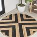 Brown 49 x 49 x 0.25 in Area Rug - Bay Isle Home™ Round Adwin Machine Woven Jute Area Rug in Black/Jute & Sisal | 49 H x 49 W x 0.25 D in | Wayfair