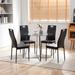 Latitude Run® 4 - Person Dining Set Glass/Upholstered/Metal | 29.25 H x 35.1 W x 35.1 D in | Wayfair DE9D58F0C8D04839AD2EE598C4CCEA38