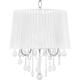 Beliani - Lampe Suspension Lustre Glamour en Tissu Blanc avec Cristaux Décoratifs E14 40W Solution