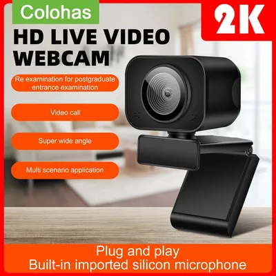 Mini caméra Web Full HD USB 2K Autofocus avec Microphone pour ordinateur PC Mac ordinateur