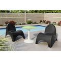 Strata Furniture 2 Angel Trumpet Patio Chairs & Sprout Table in Black/Green