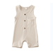 ZQC Baby Summer Romper Solid Color Sleeveless Button Closure Ribbed Jumpsuit