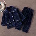 Autumn Winter Children Flannel Pajamas Set Warm Thicken Sleepwear Boys Girls Plush Nightgown Pyjama Kids Homewear Clothes