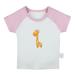 Mam s Little Cutie Funny T shirt For Baby Newborn Babies Animal Giraffe T-shirts Infant Tops 0-24M Kids Graphic Tees Clothing (Short Pink Raglan T-shirt 0-6 Months)