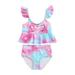 Canis Kids Toddler Girls Unicorn Swimsuit Bikini Tankini Sets Ruffled Bathing Suit Beachwear Swimwear