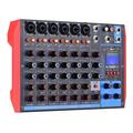 CACAGOO AG-8 Portable 8-Channel Mixing Console Digital Audio Mixer +48V Phantom Power Supports BT/USB/MP3 Connection for Music Recording DJ Network Live Broadcast Karaoke