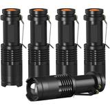 Mini LED Flashlights Pocket Pen Flashlight 5 Pack Ultra Bright 300 Lumens Handheld Flashlights Adjustable Focus Small for Kids Child Camping Cycling Hiking Emergency Torch Light