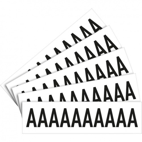 Aufkleber I Buchstabe A, weiß/schwarz, Folie, Schrifthöhe: 60mm, 78x35,7mm, 5 Bogen/VE, 10/Bogen Image