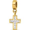 Ss/Gold Plated Sterling Silver Gold-Plated Reflections Preciosa Crystal Cross Dangle Bead (10 X 2.73) Made In Thailand qrs1913gp