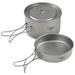 Lixada 2pcs Camping Cookware Set Titanium Pot Pan Cooking Set with Foldable Handles Mesh Carry Bag