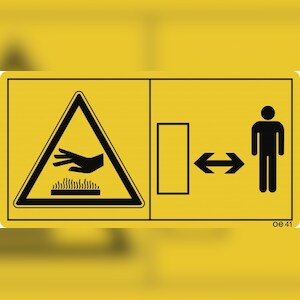 Genügend Abstand von heißen Flächen halten, Folie, 96x50 mm, 10 Stück/Bogen Image