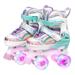 Skate Gear Rainbow Adjustable Light up Inline/Quad Roller Skates for Girls and Boys (Pink - Quad Small)