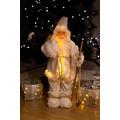 Marco Paul Traditional Standing Cream Christmas Santa Claus with Light Up - Battery Operated Luxury In-Lit Christmas Decorations Festive Figure Pre-Lit Father Christmas Ornaments Xmas Home Decor 60cm