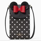 Kate Spade Bags | Kate Spade Disney Minnie Mouse North South Flap Phone Crossbody Polka Dots | Color: Black/White | Size: 7.3'' H X 4.25'' X 1.7'' D