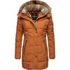 Wintermantel MARIKOO "Lieblings Jacke", Damen, Gr. XS (34), braun (zimt), Oberstoff: 100% Polyester, Futter: 100% Polyester, Wattierung: 100% Polyester, Ärmelfutter: 100% Polyester, Kunstpelz: 90% Polyacryl, 10% Polyester, casual, tailliert...