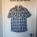 Levi's Tops | Levi's Short Sleeve Pearl Bottom Up. Flannel Blue And White. Size S | Color: Blue/White | Size: S