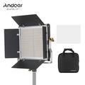 Andoer Professional LED Video Light Dimmable 660 LED Bulbs Bi-Color Light Panel 3200-5600K CRI 85+ with U Bracket & Barndoor Lighting Kit for Studio Photography Video