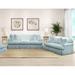 Horizon 2PC Slipcovered Sofa Loveseat Set Ocean Blue Washable Performance Fabric